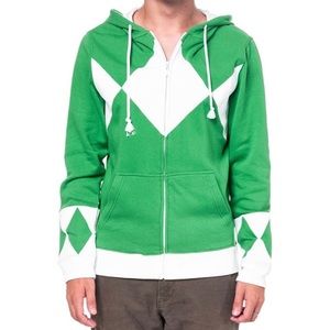 Red and Green Power Ranger hoodies